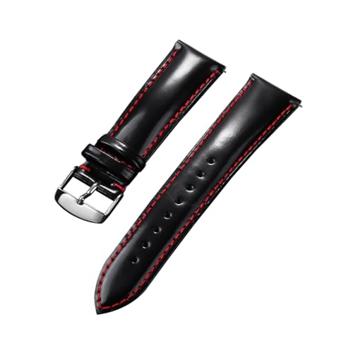 zyimodl 20-22mm Hochglanz-Pferdehinternleder-Wasserdichtes Armband für mechanische/Quarzuhren von zyimodl