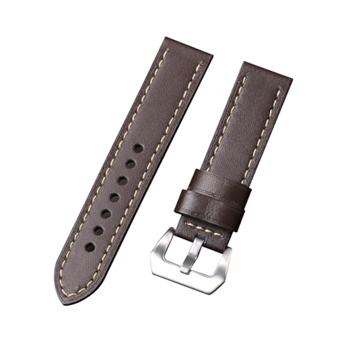 zyimodl 20-24mm Glattgeprägtes/Lychee-Muster Wasserdichtes Rindsleder-Armband für mechanische Uhren von zyimodl