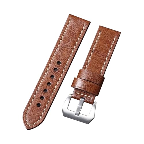 zyimodl 20-24mm Glattgeprägtes/Lychee-Muster Wasserdichtes Rindsleder-Armband für mechanische Uhren von zyimodl