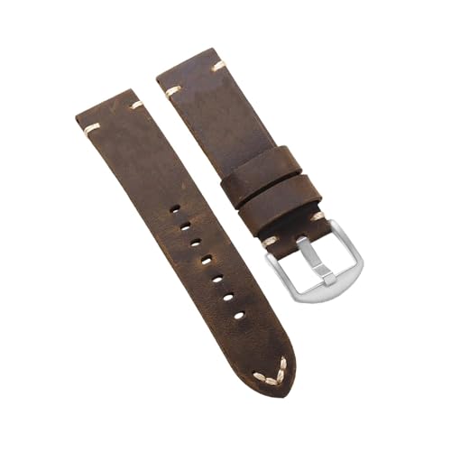 zyimodl 22-26mm Vintage Verdicktes Mattes Rindsleder-Armband für Herren-Mechanikuhren von zyimodl