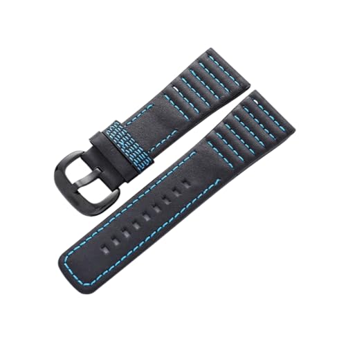 zyimodl 28mm Schwarzes weiches hautfreundliches Rindsleder-Armband mit Bunter Steppverzierung von zyimodl