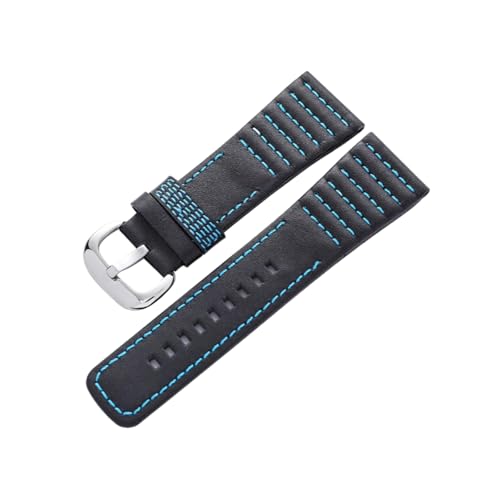 zyimodl 28mm Schwarzes weiches hautfreundliches Rindsleder-Armband mit Bunter Steppverzierung von zyimodl