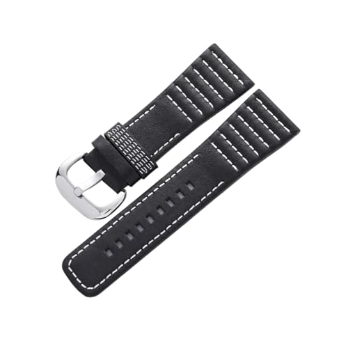 zyimodl 28mm Schwarzes weiches hautfreundliches Rindsleder-Armband mit Bunter Steppverzierung von zyimodl