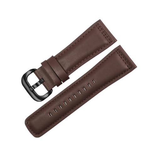 zyimodl 28mm Wasserdichtes Hautfreundliches Glattgeprägtes Rindsleder-Armband für Herren-Smartwatches von zyimodl