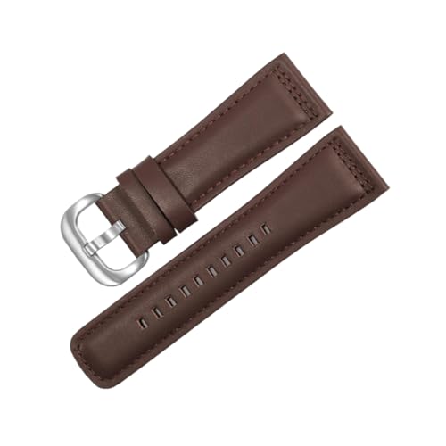 zyimodl 28mm Wasserdichtes Hautfreundliches Glattgeprägtes Rindsleder-Armband für Herren-Smartwatches von zyimodl