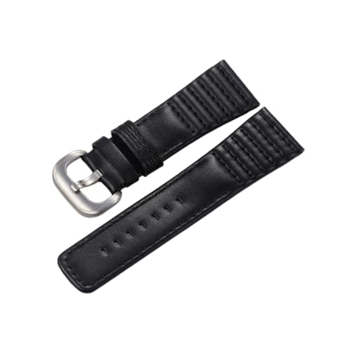 zyimodl 28mm Wasserdichtes Verdicktes Rindsleder-Armband für Herren-Quarzuhren von zyimodl