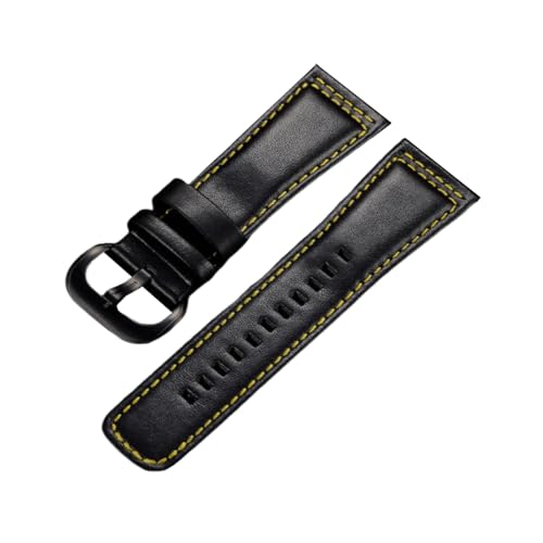 zyimodl 28mm Wasserdichtes Verdicktes Rindsleder-Armband für Herren-Quarzuhren von zyimodl