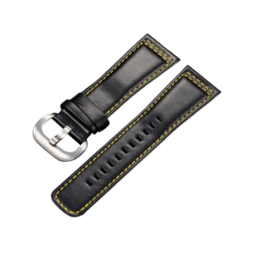 zyimodl 28mm Wasserdichtes Verdicktes Rindsleder-Armband für Herren-Quarzuhren von zyimodl