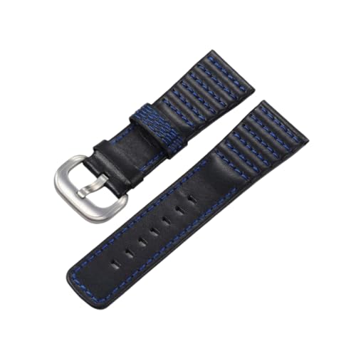 zyimodl 28mm Wasserdichtes Verdicktes Rindsleder-Armband für Herren-Quarzuhren von zyimodl