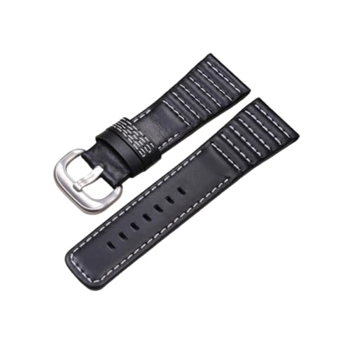 zyimodl 28mm Wasserdichtes Verdicktes Rindsleder-Armband für Herren-Quarzuhren von zyimodl