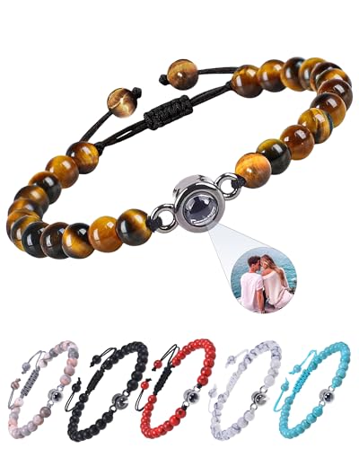 zyinoant Personalisierte Geschenke Armband mit Foto Armband mit Foto Im stein Geschenke für Damen Freundin Paare Männer Weihnachten Geburtstagsgeschenk (Stein) von zyinoant